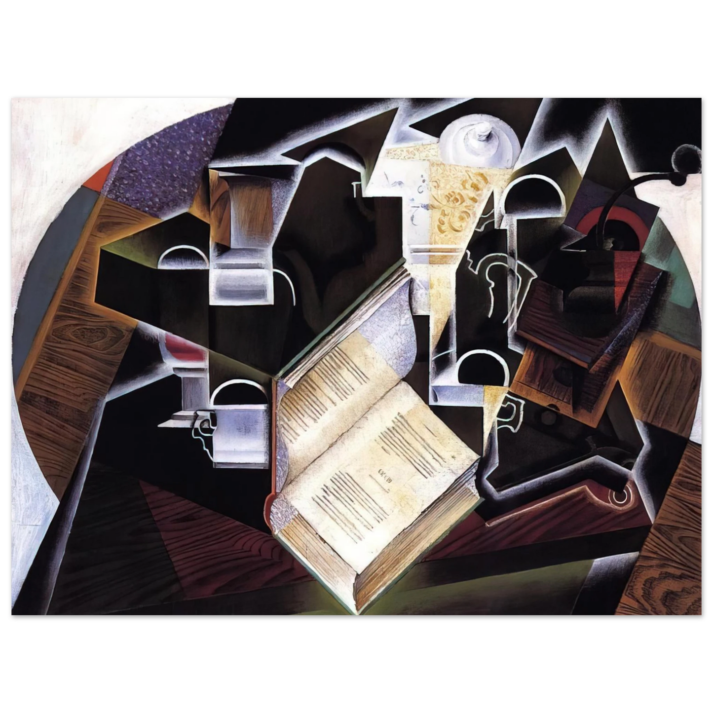 Juan Gris - BOOK PIPE AND GLASSES Fine Art Poster - Default Title