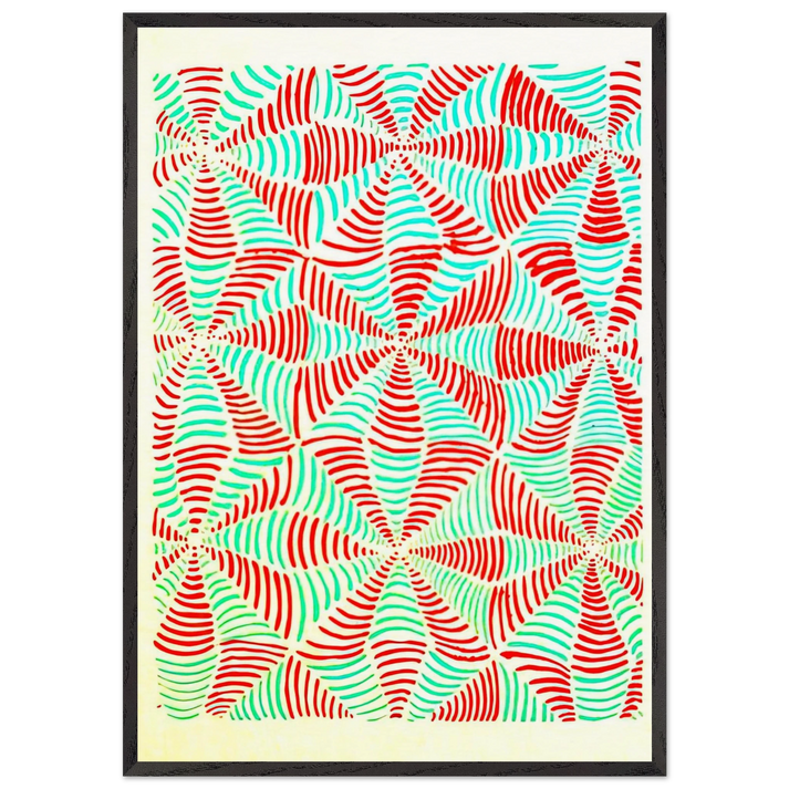 COMPOSITION 16 - Sonia Delaunay 70x100 cm / 28x40 inches Framed Art Print – Black Wooden Frame