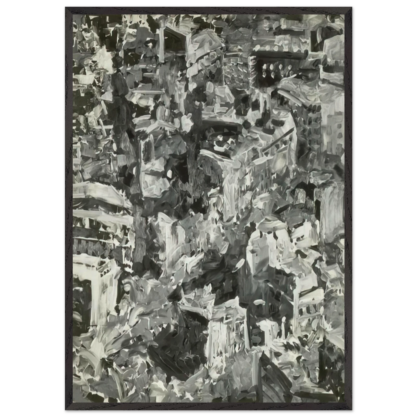 TOWNSCAPE PARIS 1968 - Gerhard Richter Framed Art Print – Black Wooden Frame - Default Title - -Framed Art Print