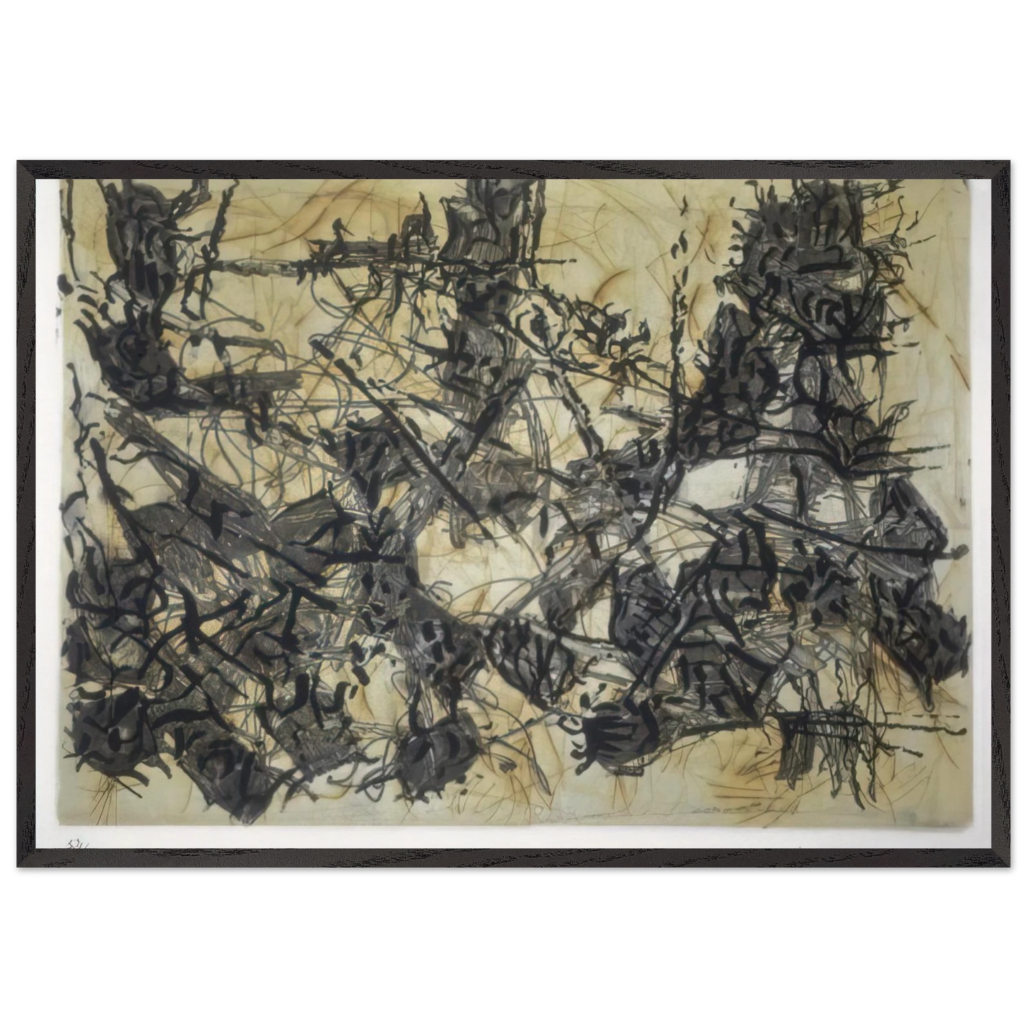 Constructions chimeriques - Jean-Paul Riopelle Framed Art Print – Black Wooden Frame - Default Title - -Framed Art Print