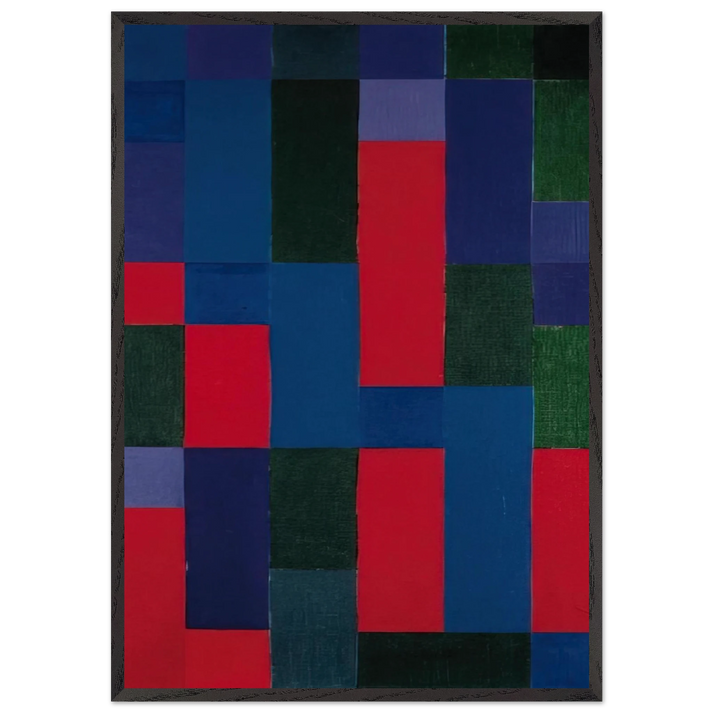 Grn-Blau-Rot - 1967 - Johannes Itten 70x100 cm / 28x40 inches Framed Art Print – Black Wooden Frame