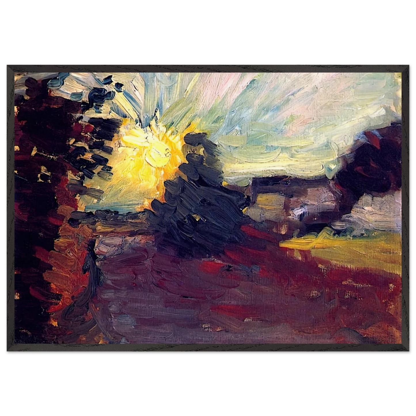 SUNSET IN CORSICA 1898 - Henri Matisse 70x100 cm / 28x40 inches Framed Art Print – Black Wooden Frame