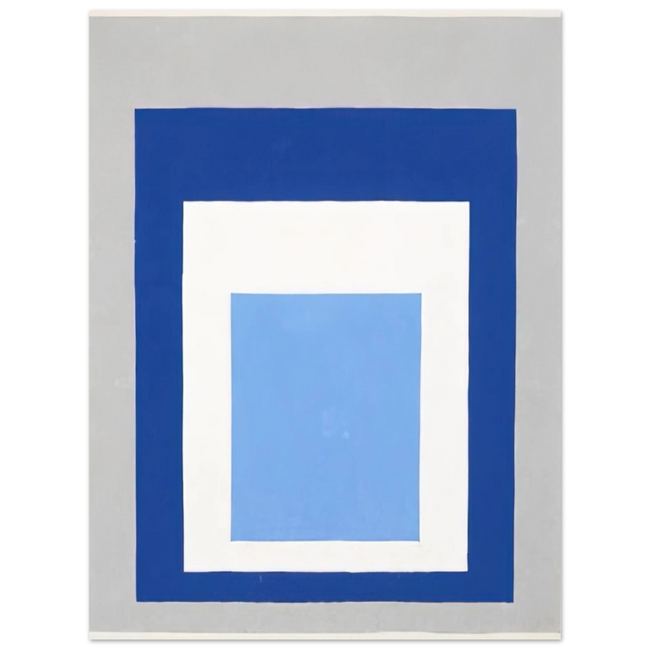 Josef Albers - HOMAGE TO THE SQUARE BLUE WHITE GREY 1951 75x100 cm / 30x40inches Fine Art Poster