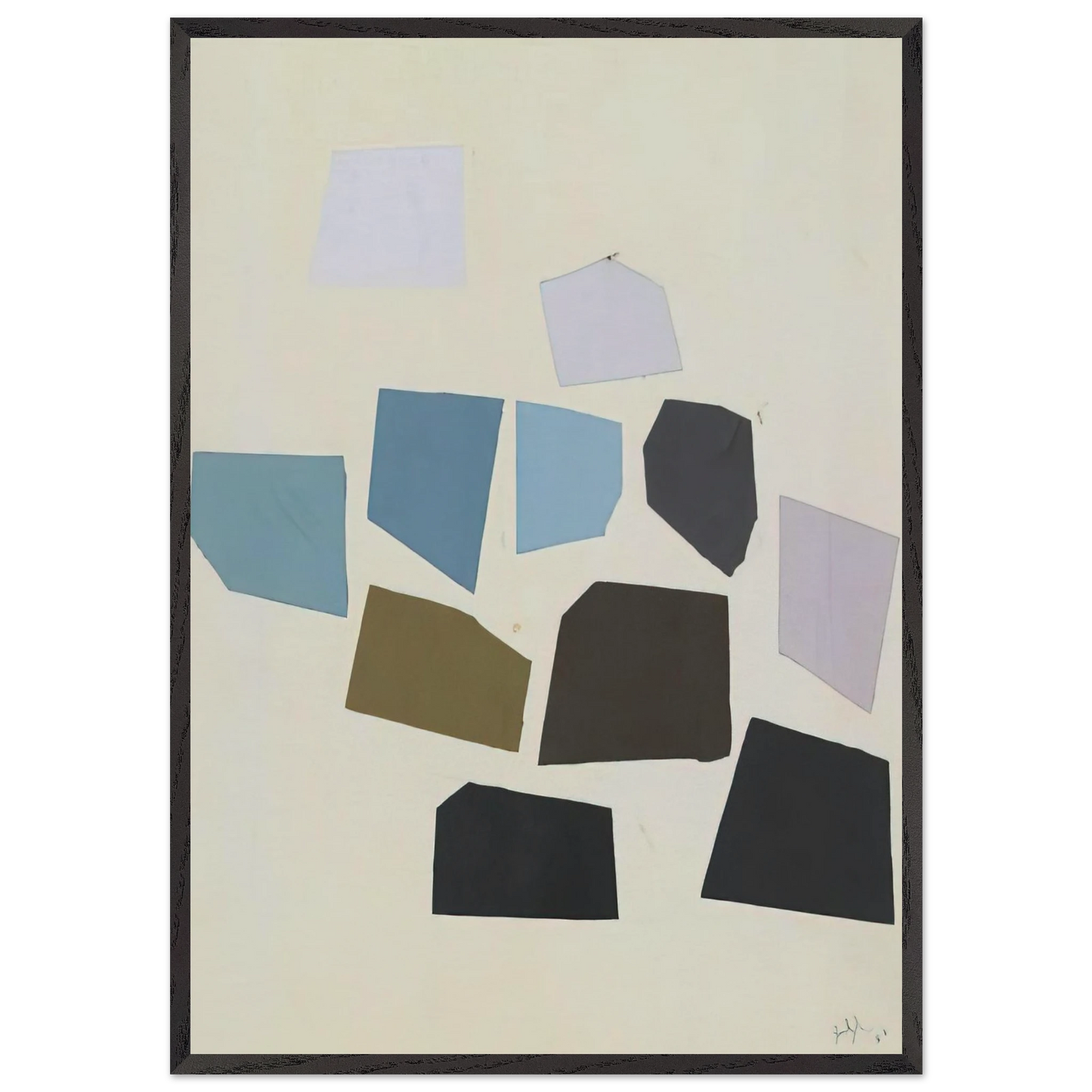 Abstraction - Post-Painterly Abstraction - Robert Goodnough 70x100 cm / 28x40 inches Framed Art Print – Black Wooden Frame