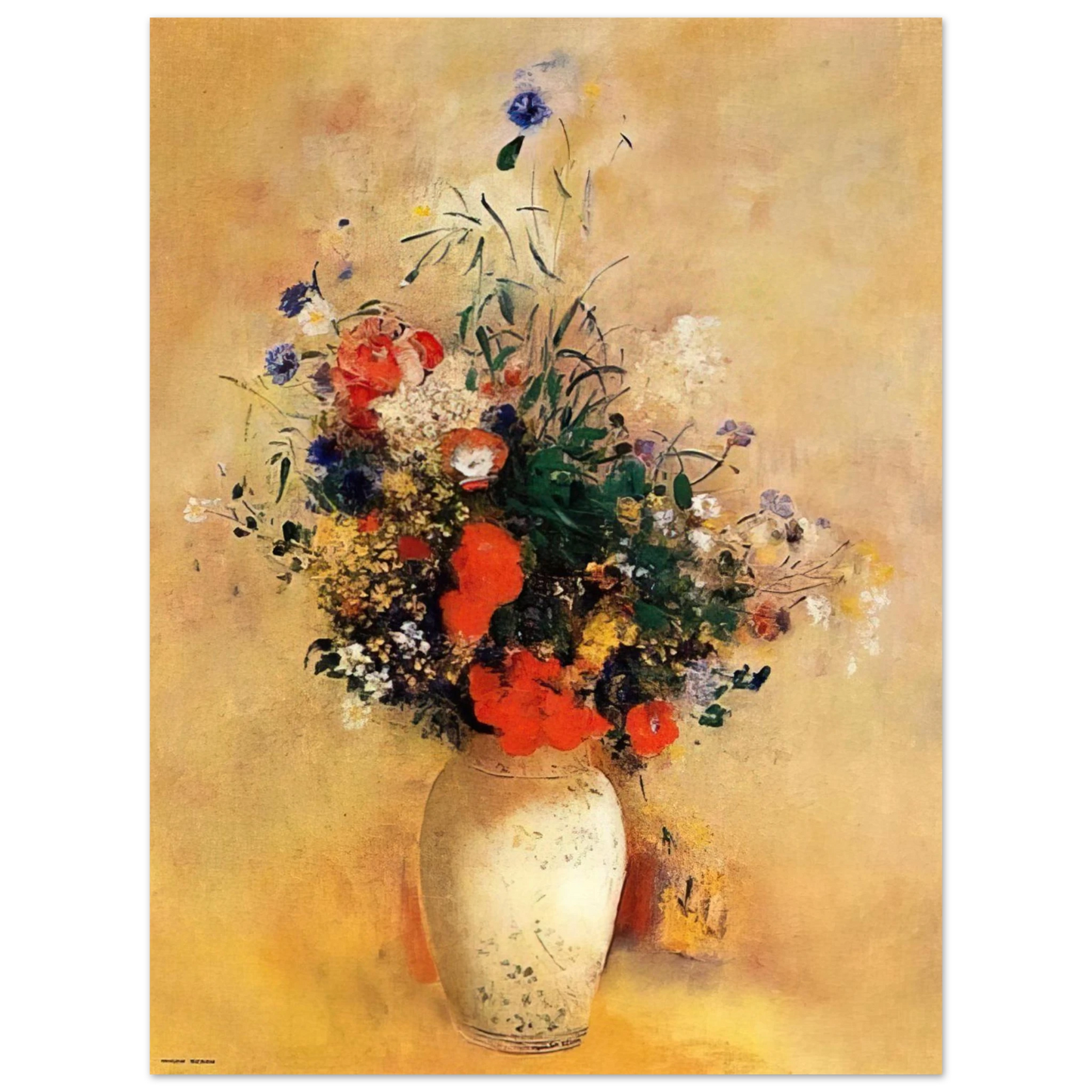 Odilon Redon - FLOWERS IN A BLUE VASE Fine Art Poster - Default Title