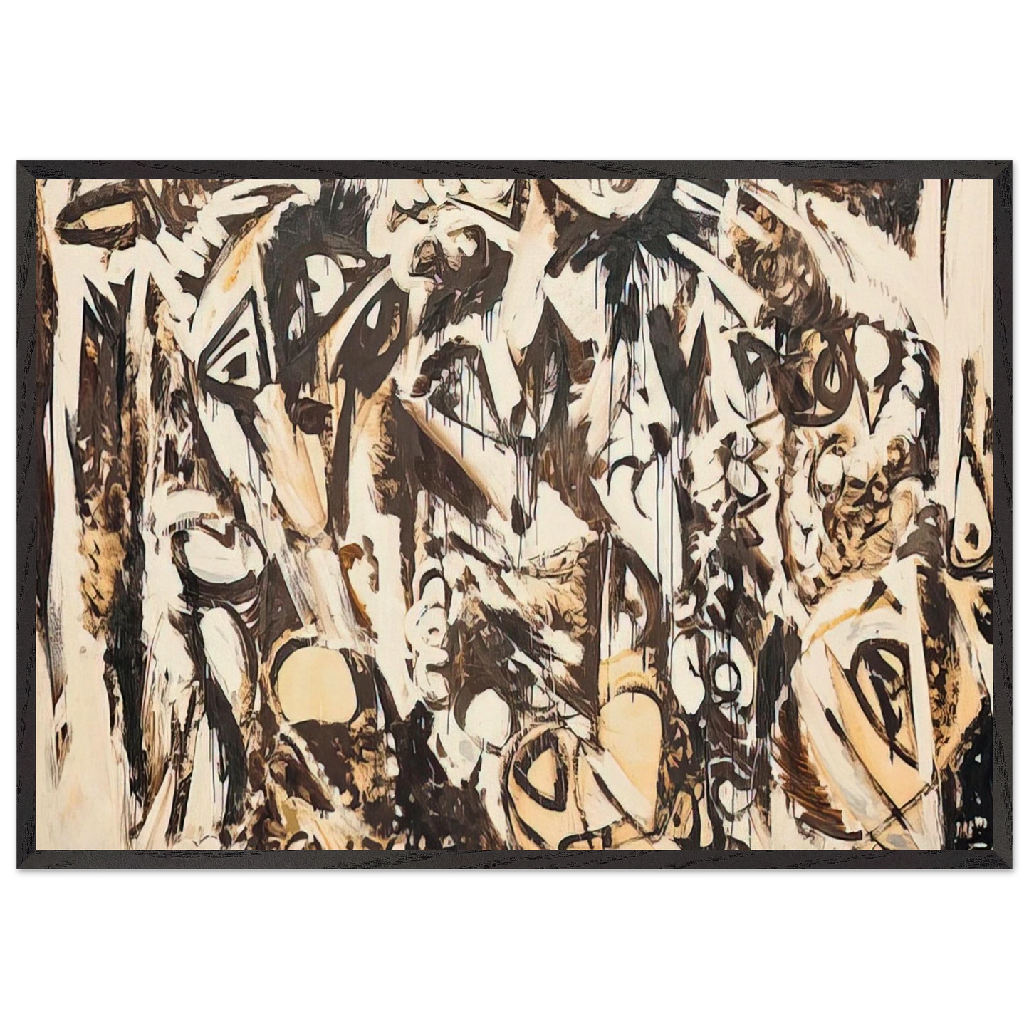 Cool White - Lee Krasner 70x100 cm / 28x40 inches Framed Art Print – Black Wooden Frame