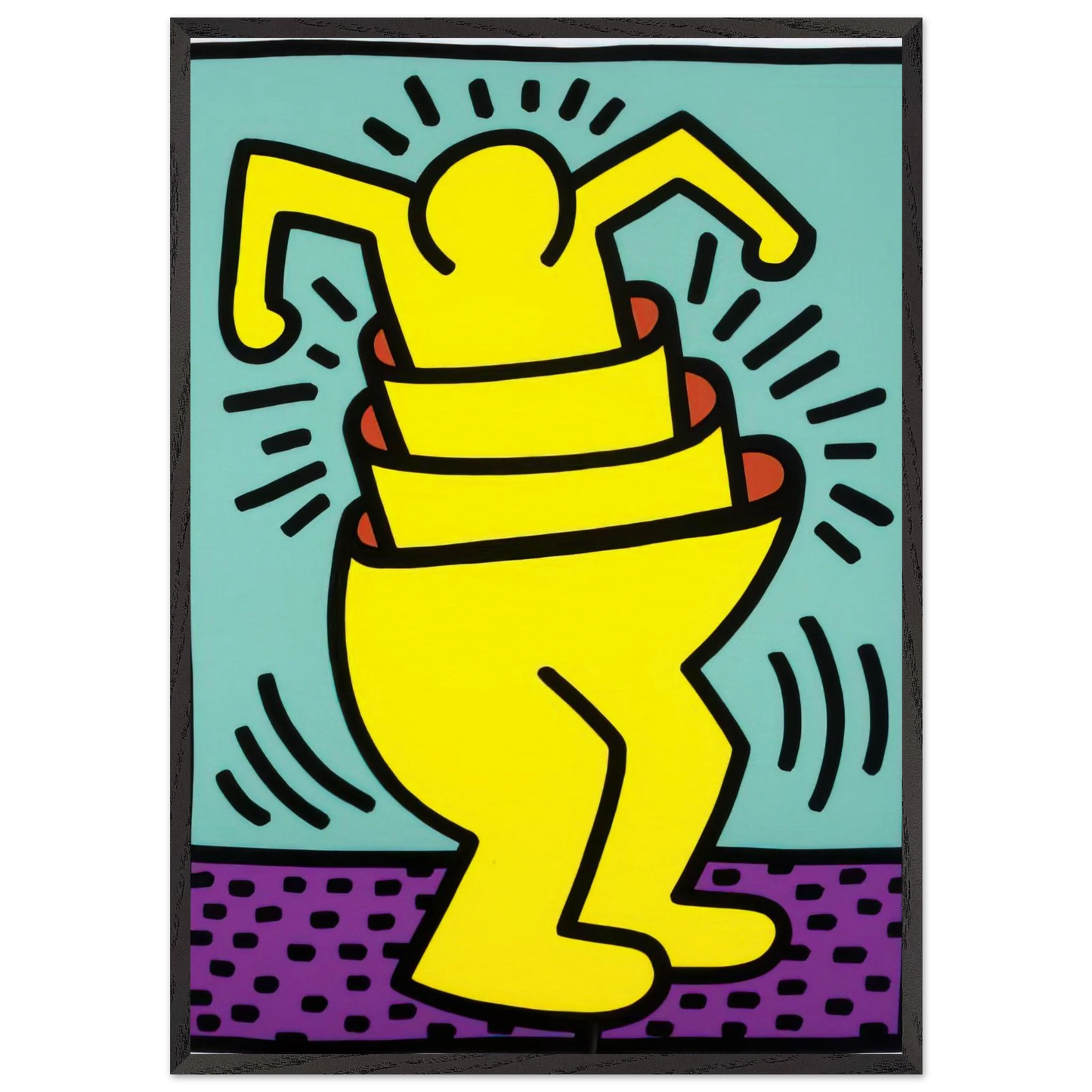 UNTITLED 1989 N1 - Keith Haring Framed Art Print – Black Wooden Frame - Default Title - -Framed Art Print