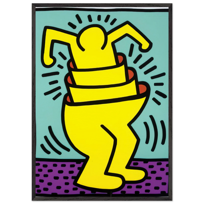 UNTITLED 1989 N1 - Keith Haring 70x100 cm / 28x40 inches Framed Art Print – Black Wooden Frame