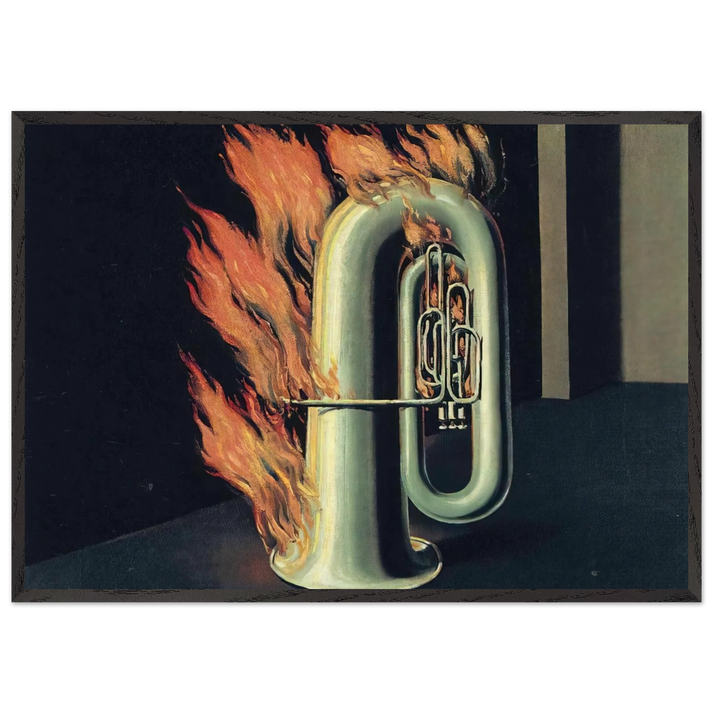 THE DISCOVERY OF FIRE 1935 - Rene Magritte 70x100 cm / 28x40 inches Framed Art Print – Black Wooden Frame