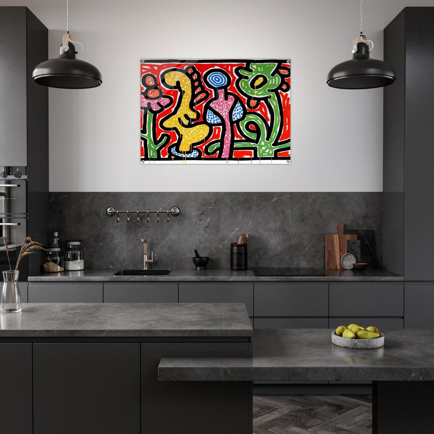 FLOWERS IV 1990 - Keith Haring Acrylic Print - 70x100 cm / 28x40″ inches