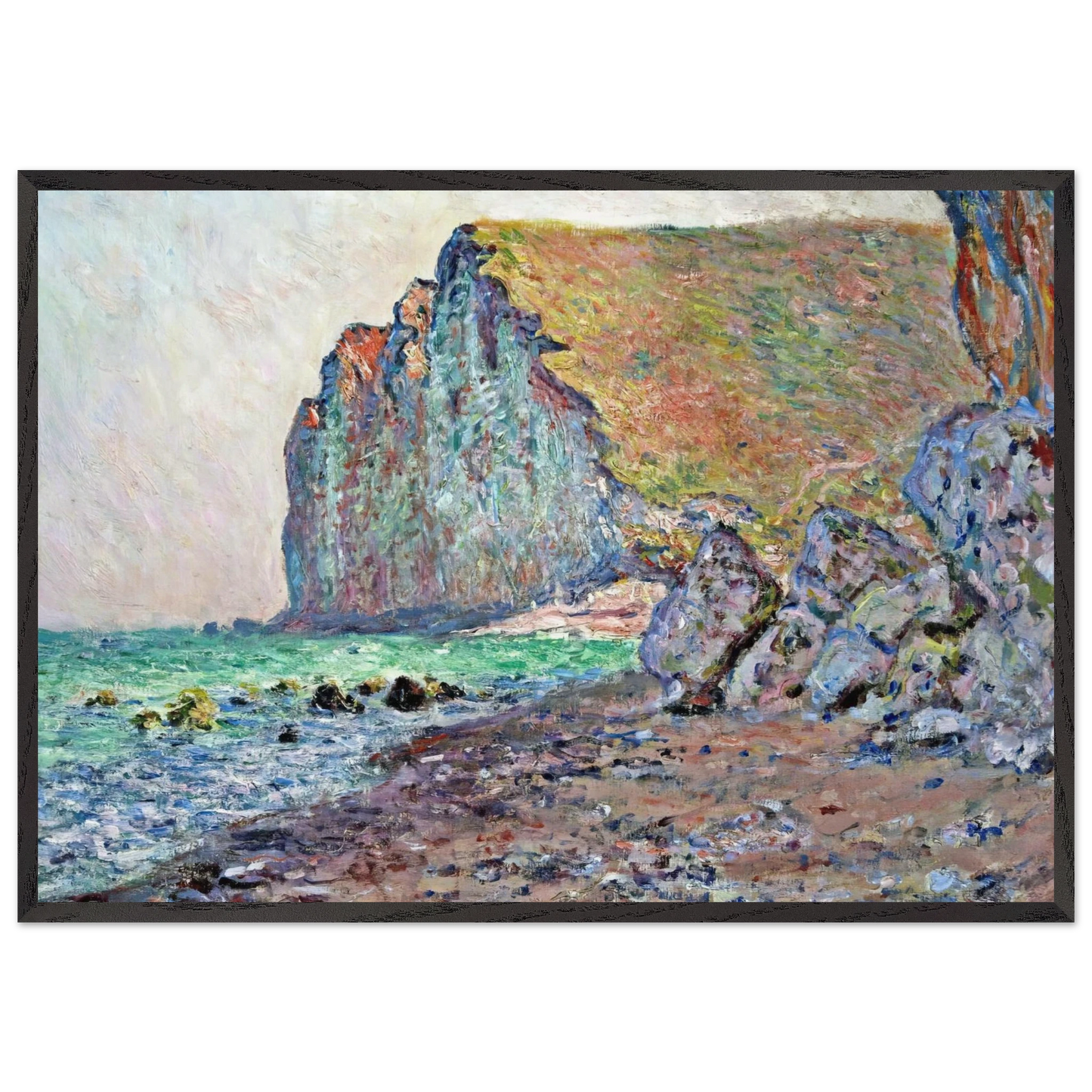 Cliffs of Les Petites-Dalles - claude monet Framed Art Print – Black Wooden Frame - Default Title - -Framed Art Print