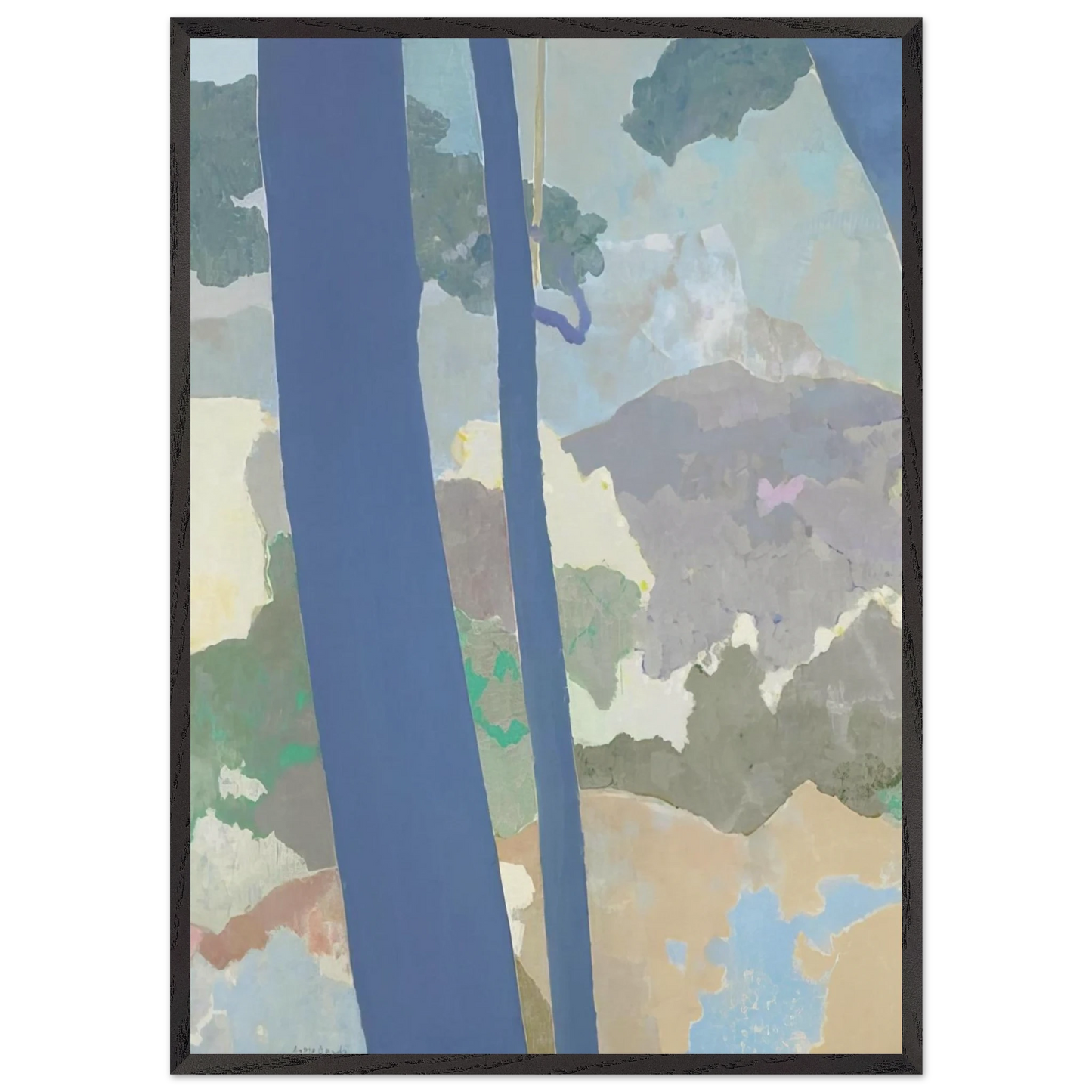 Landscape - Abstract Expressionism - Kenzo Okada 70x100 cm / 28x40 inches Framed Art Print – Black Wooden Frame