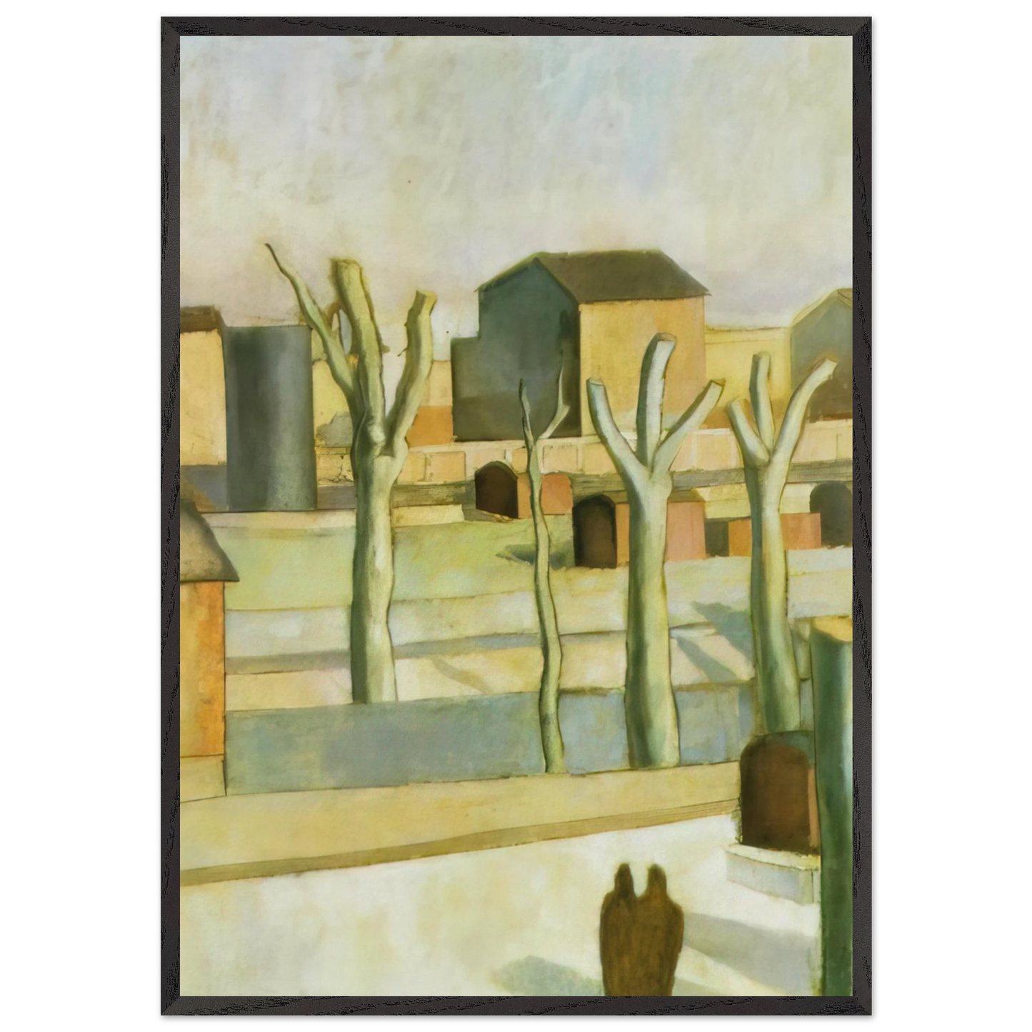 THE STATION AT FIGUERAS - Salvador Dali Framed Art Print – Black Wooden Frame - Default Title - -Framed Art Print
