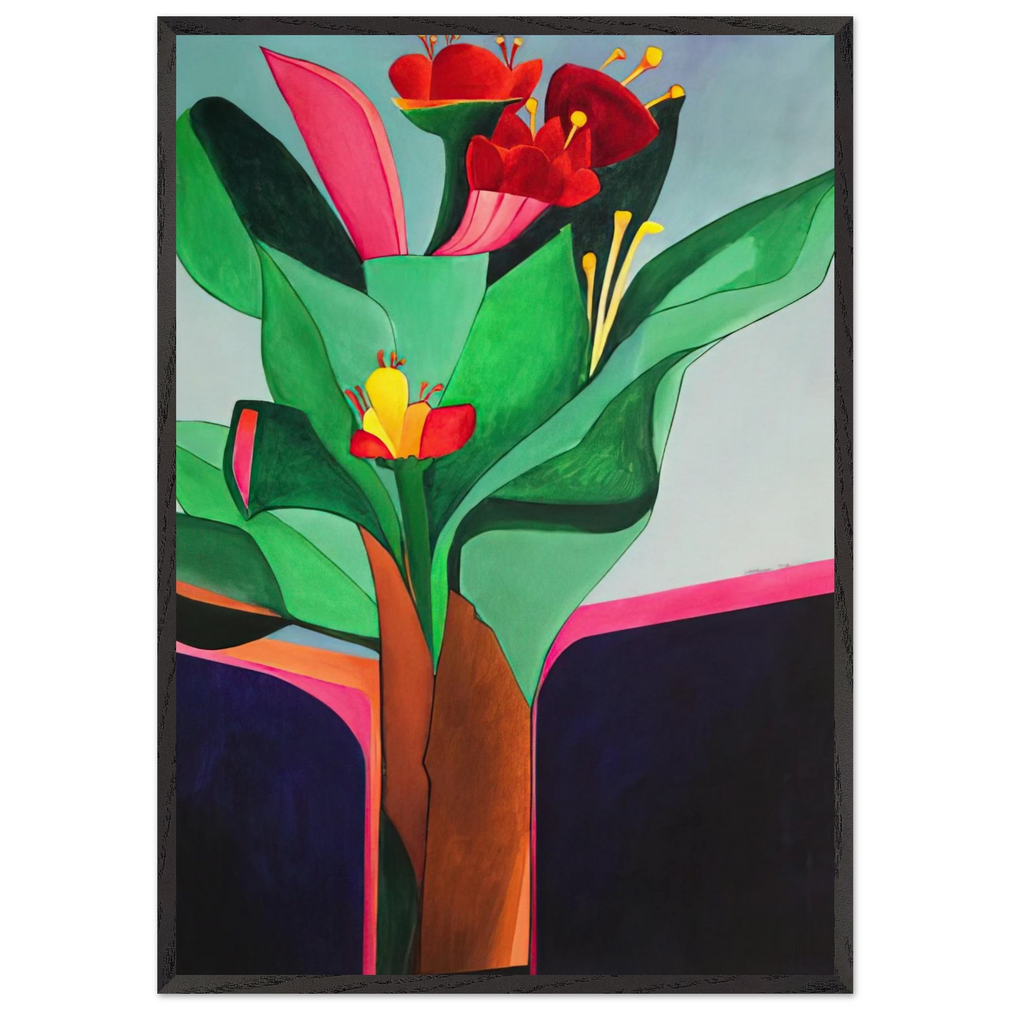 Flores - 1971 - Aldemir Martins Framed Art Print – Black Wooden Frame - Default Title - -Framed Art Print