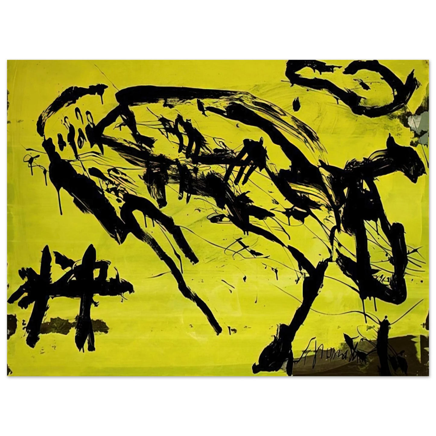 Emil Schumacher - Hirschkuh - Tachisme Fine Art Poster - Default Title