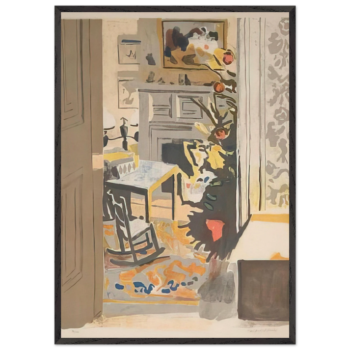 THE CHRISTMAS TREE 1971 - Fairfield Porter 70x100 cm / 28x40 inches Framed Art Print – Black Wooden Frame