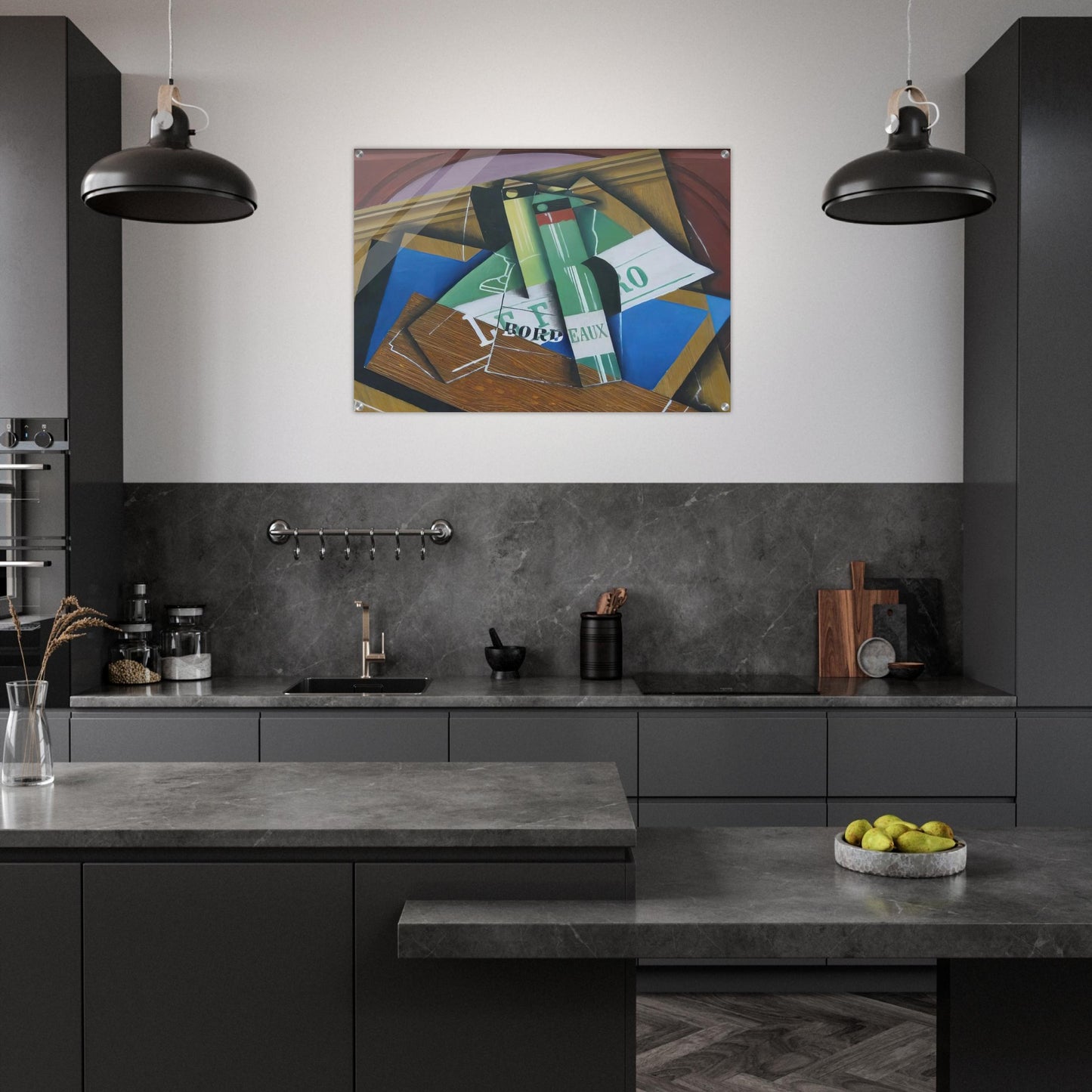 THE BORDEAUX BOTTLE 1915 - Juan Gris Acrylic Print - 70x100 cm / 28x40″ inches