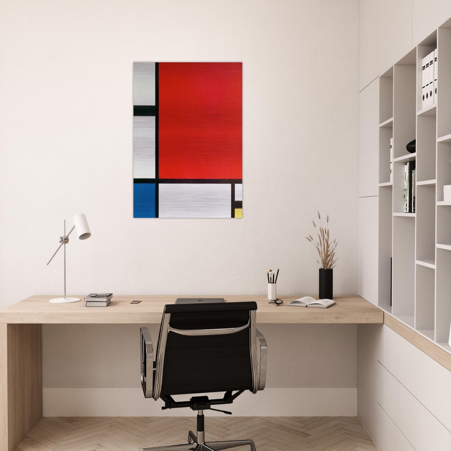 Composition with Red, Blue and Yellow - Piet Mondrian Brushed Aluminum Print - 70x100 cm / 28x40 inches | Piet Mondrian Aluminum Print | Piet Mondrian Prints