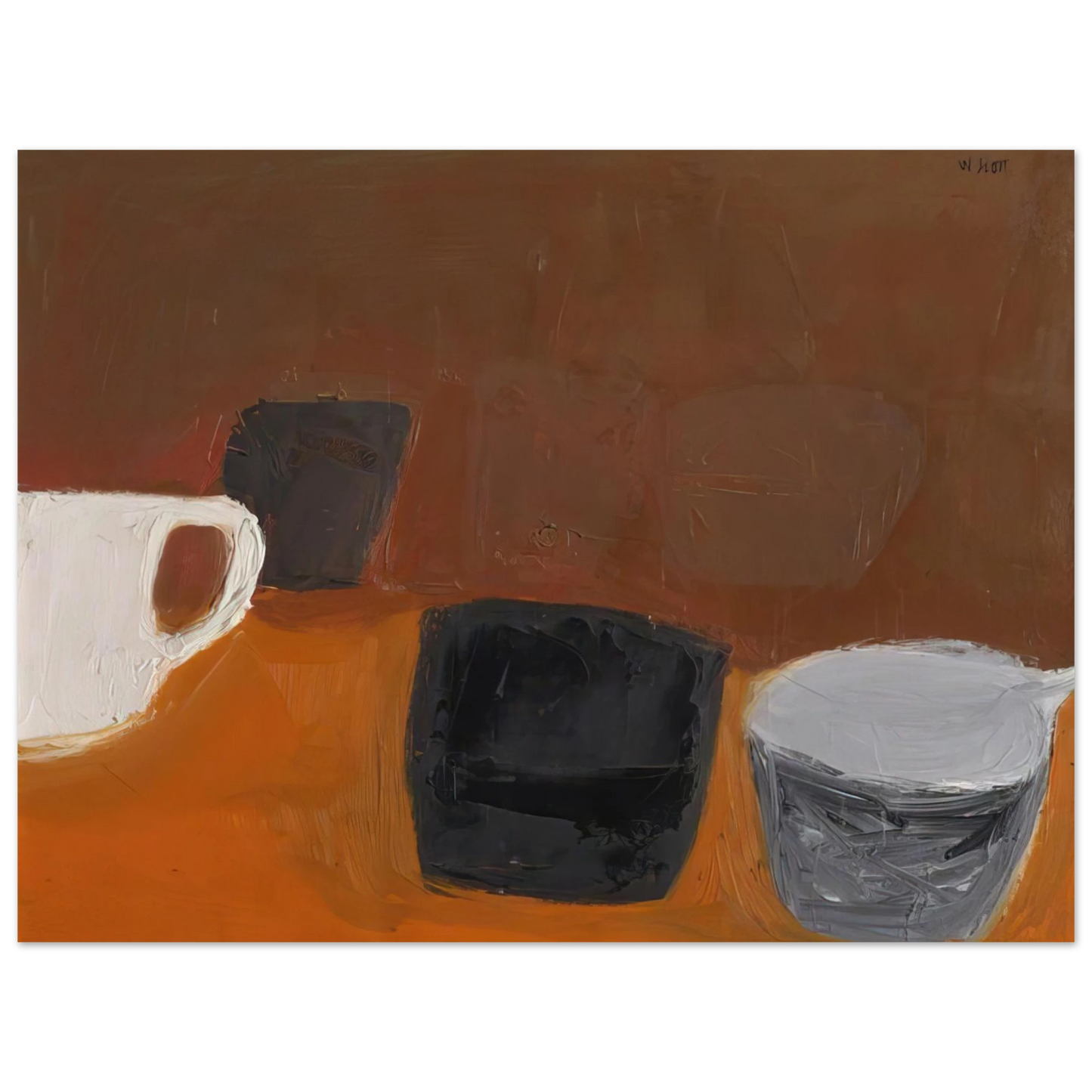 William Scott - Still Life with White Mug - 1957 Fine Art Poster - Default Title