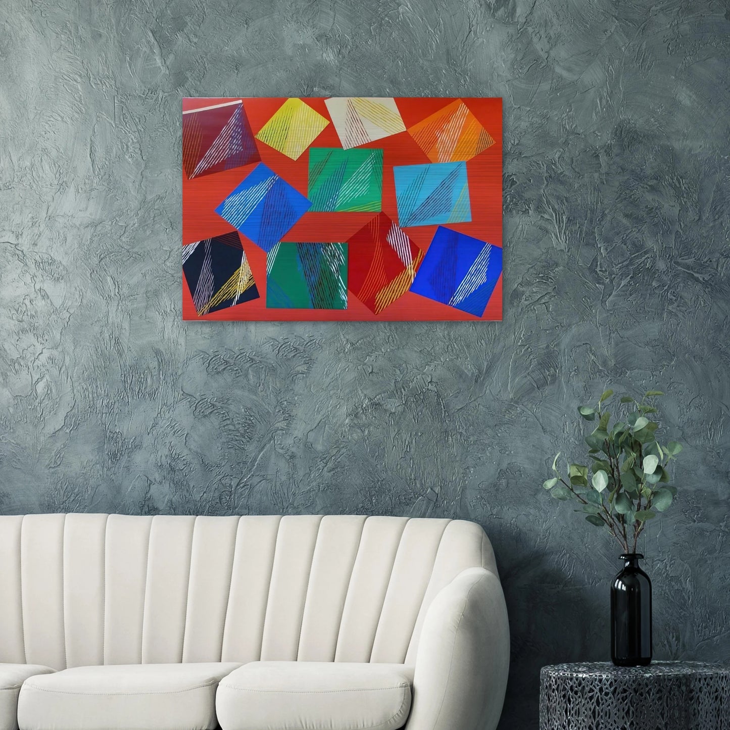 Wig-Wam - 1991 - Piero Dorazio Brushed Aluminum Print - 70x100 cm / 28x40 inches | Piero Dorazio Aluminum Print | Piero Dorazio Prints