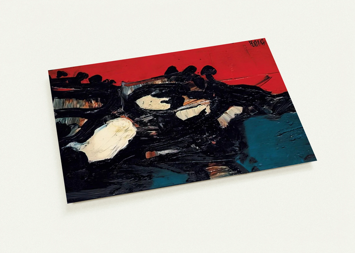 Ciel Rouge Sur Le Lac - 1961 By S. H. Raza Pack of 10 Post Cards | S. H. Raza Post Cards | A6 (10.5 x 14.8 cm) - 4.1 x 5.8 inches