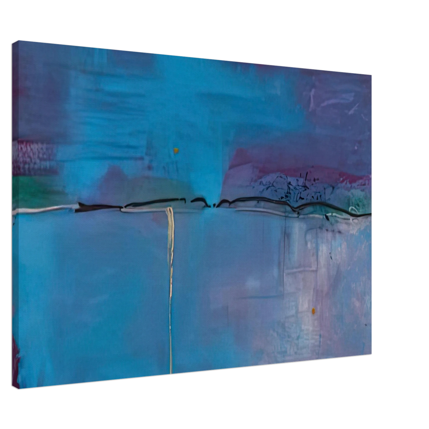 Helen Frankenthaler - Zone Blue, 1994- Wall Art - 60x80 cm / 24x32 inches - Premium Wooden Framed Poster With Fine Art Paper - Wood frame