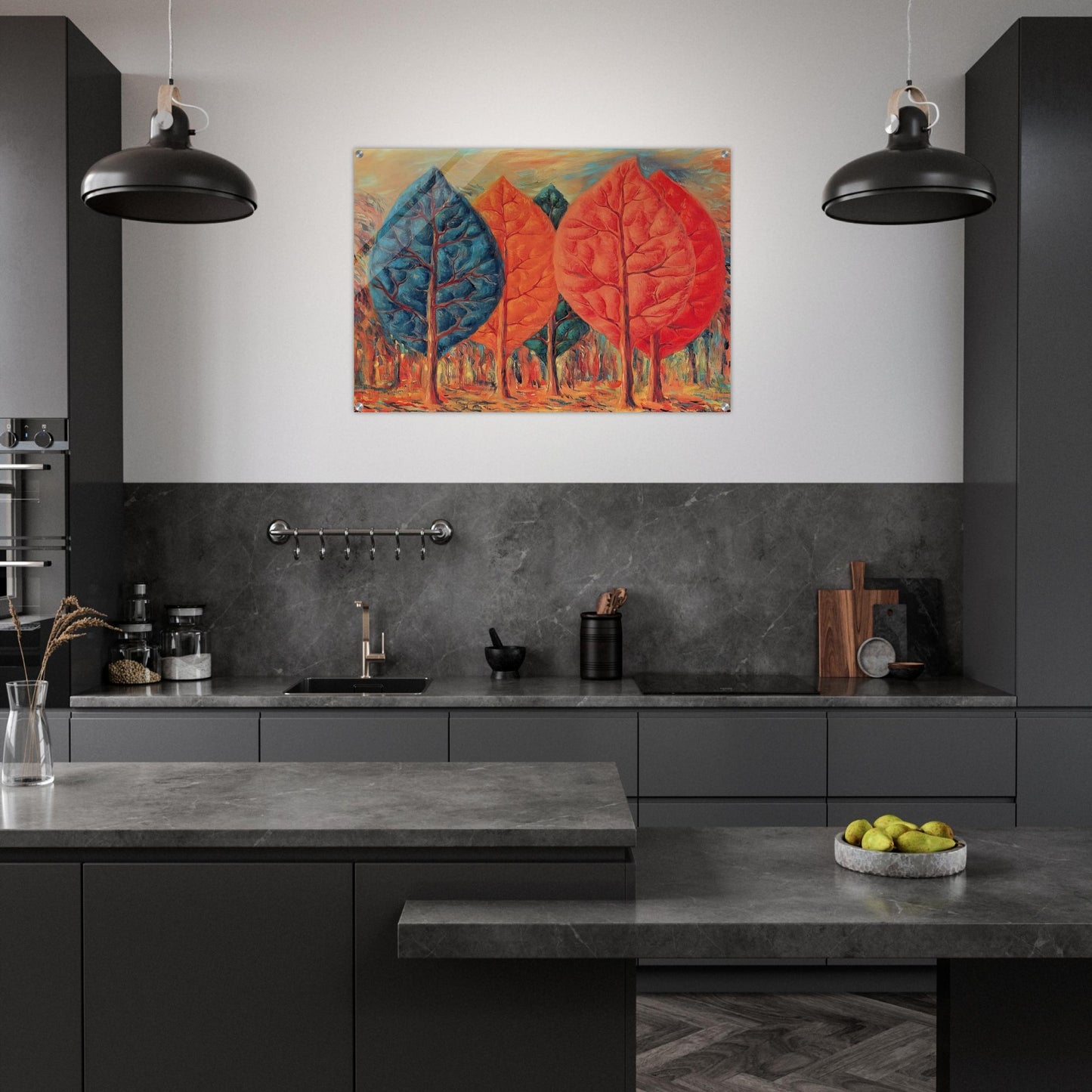 THE FIRE 1943 - Rene Magritte Acrylic Print - 70x100 cm / 28x40″ inches | Rene Magritte Wall Art | Rene Magritte Prints