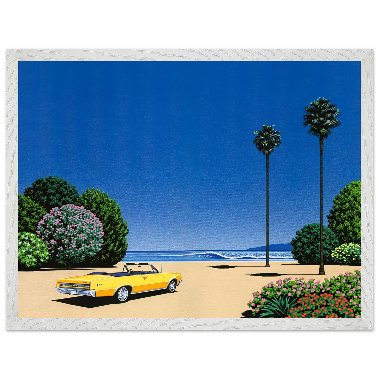 Hiroshi Nagai - Sweet Breeze Alt Coastline at Lover’s Point Wall Art - 60x80 cm / 24x32 inches - Premium Wooden Framed Poster With Fine Art Paper - White frame