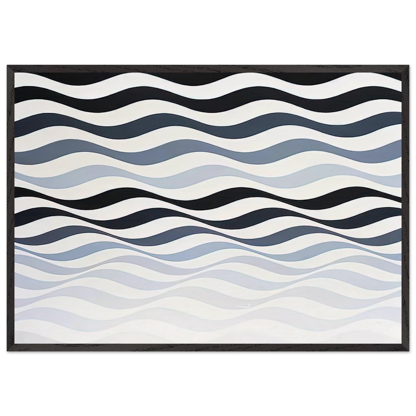 ARREST 3 1965 - Bridget Riley 70x100 cm / 28x40 inches Framed Art Print – Black Wooden Frame