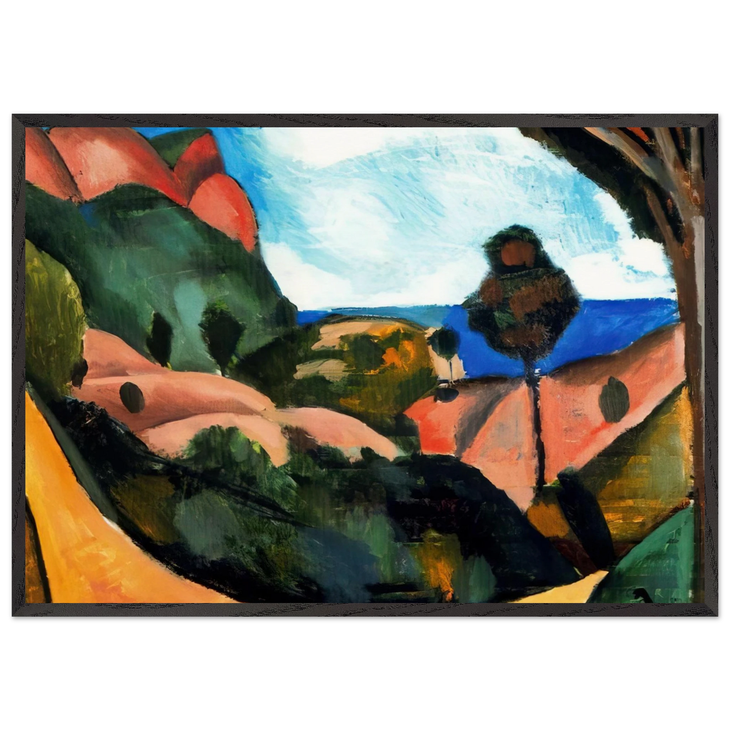 LANDSCAPE 1907 - Andre Derain 70x100 cm / 28x40 inches Framed Art Print – Black Wooden Frame