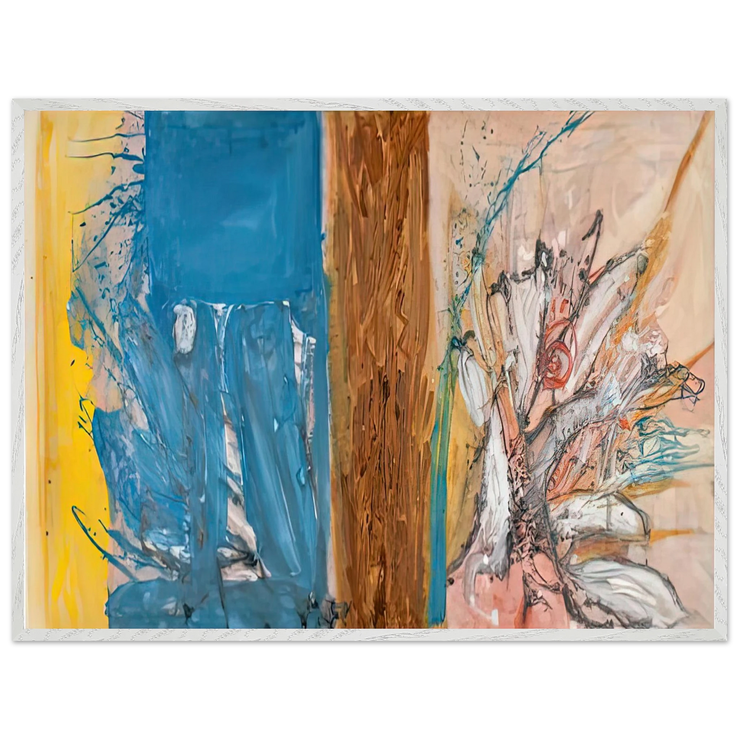 Helen Frankenthaler - The Façade, 1954- Wall Art - 21x29.7 cm / 8x12" - Premium Wooden Framed Poster With Fine Art Paper - White frame