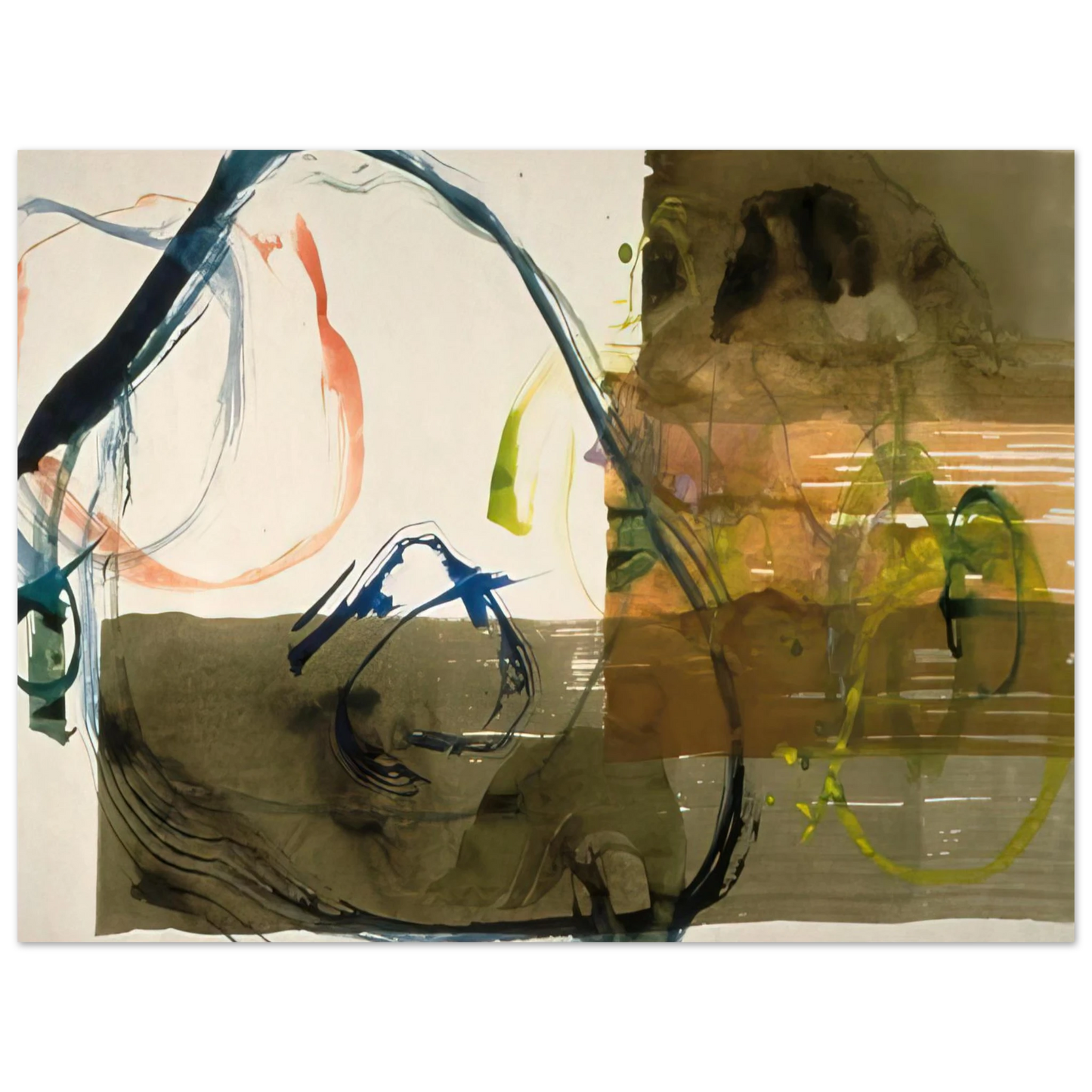John Cage - New River Watercolor, Series I, #5 - 1988 Fine Art Poster - Default Title