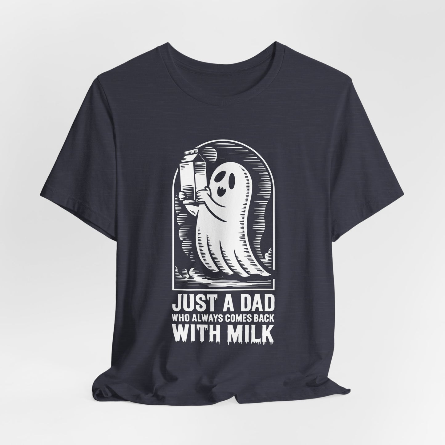 just a dad who always came back with milk halloween T-shirt - Maglietta Unisex in Jersey a Maniche Corte