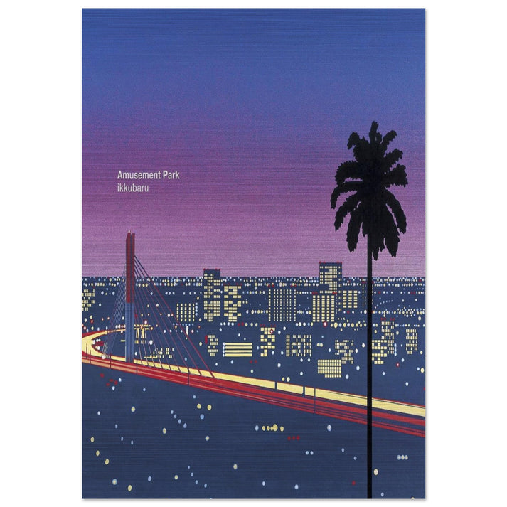 Ikkubaru Amusement City - Hiroshi Nagai Brushed Aluminum Print - 70x100 cm / 28x40 inches | Hiroshi Nagai Aluminum Print | Hiroshi Nagai Prints