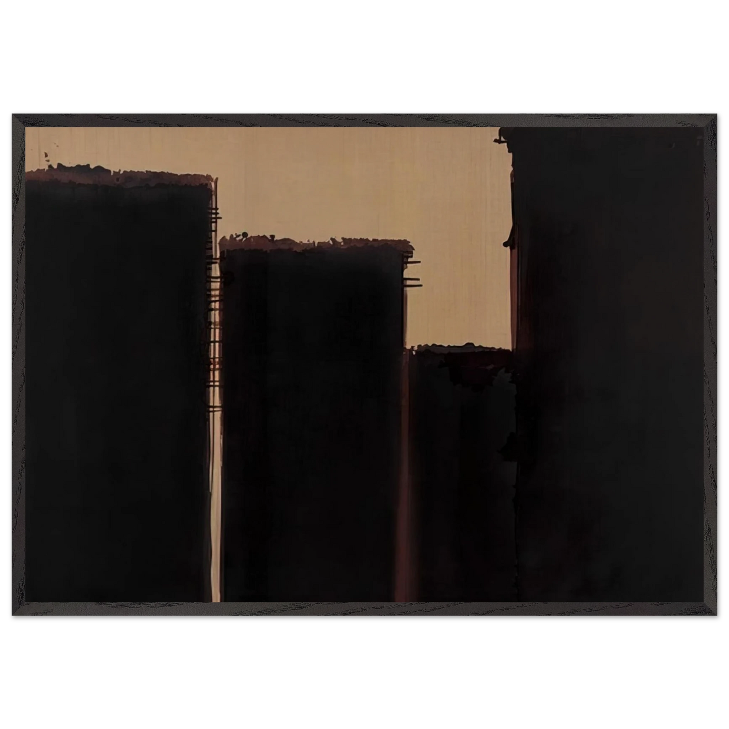 Burnt Umber Ultramarine - 1991 - Yun Hyong-keun Framed Art Print – Black Wooden Frame - Default Title - -Framed Art Print