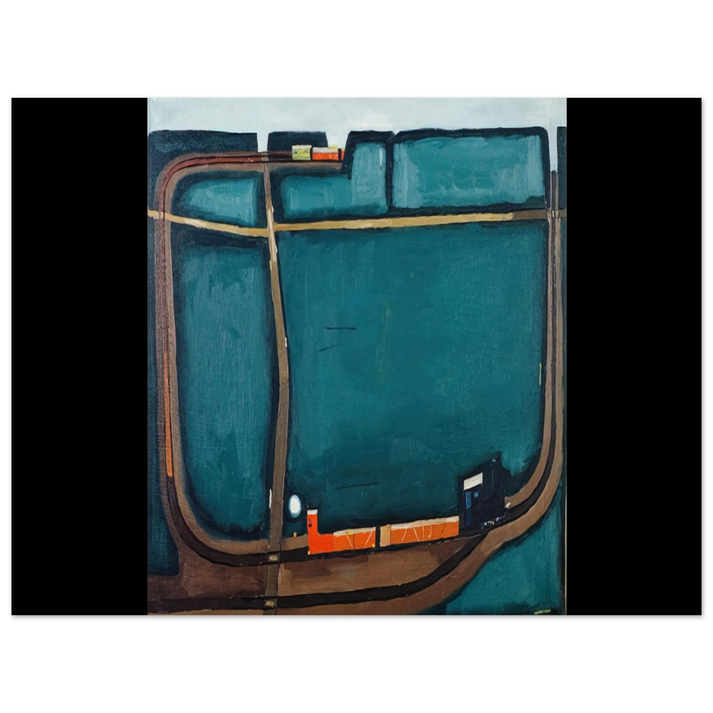 Jerzy Nowosielski - NARROW GAUGE RAILWAY IN THE MOUNTAINS 1963 75x100 cm / 30x40inches Fine Art Poster