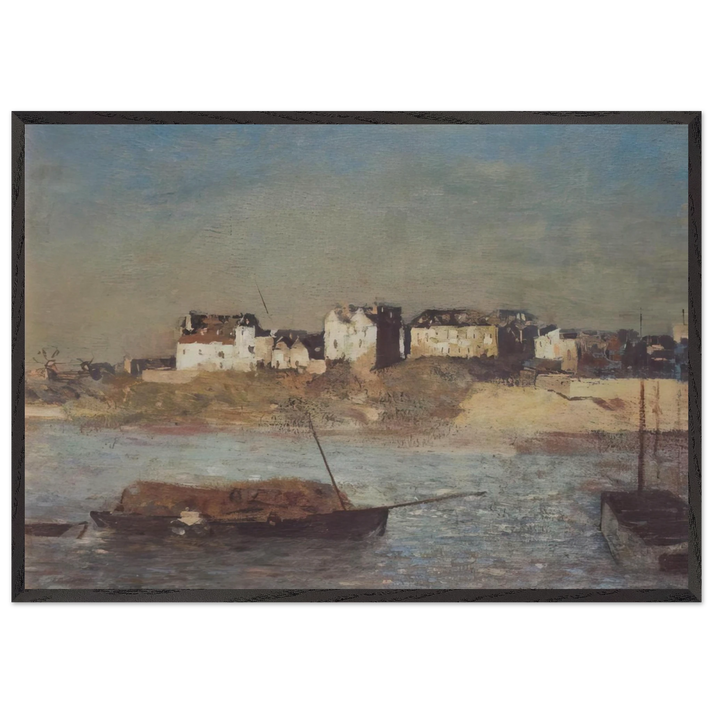 BRETON HARBOUR - Odilon Redon 70x100 cm / 28x40 inches Framed Art Print – Black Wooden Frame