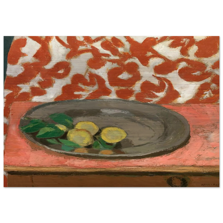 LEMONS ON A PEWTER PLATE 1929 - Henri Matisse Brushed Aluminum Print - 70x100 cm / 28x40 inches | Henri Matisse Aluminum Print | Henri Matisse Prints