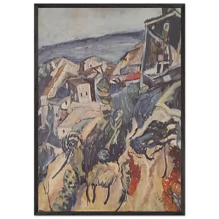 HOUSES BY THE SEA 1918 - Chaim Soutine 70x100 cm / 28x40 inches Framed Art Print – Black Wooden Frame