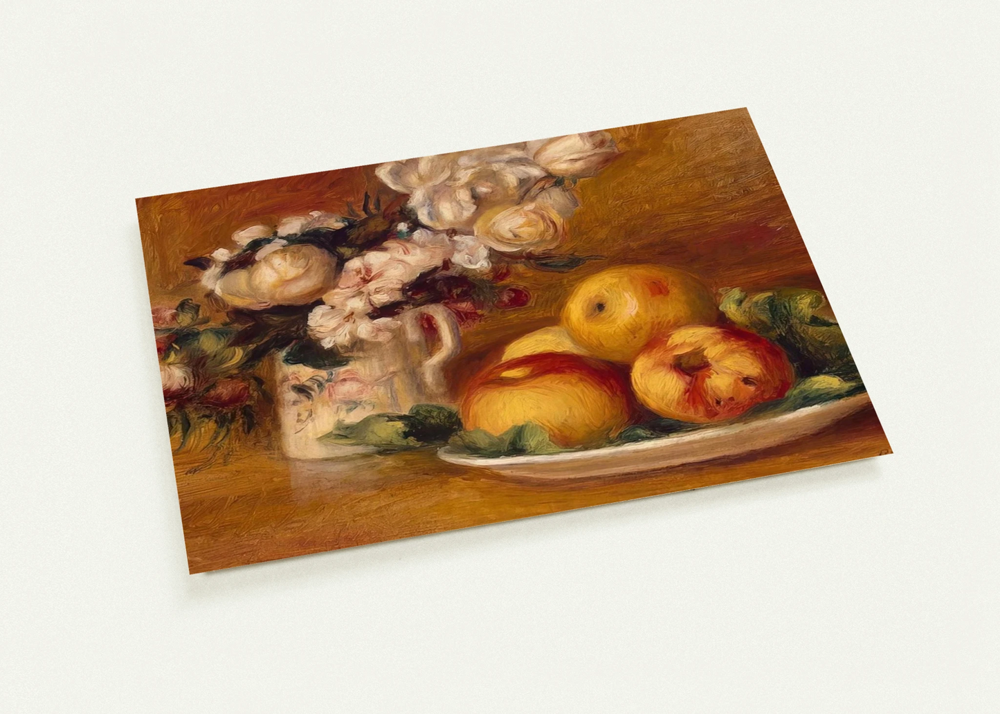 Apples and Flowers By Pierre-Auguste Renoir Pack of 10 Post Cards | Pierre-Auguste Renoir Post Cards | A6 (10.5 x 14.8 cm) - 4.1 x 5.8 inches