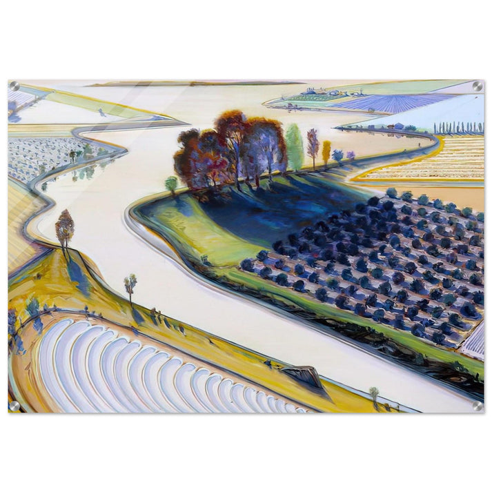 Flatland River - 1997 - Wayne Thiebaud Acrylic Print - 70x100 cm / 28x40″ inches