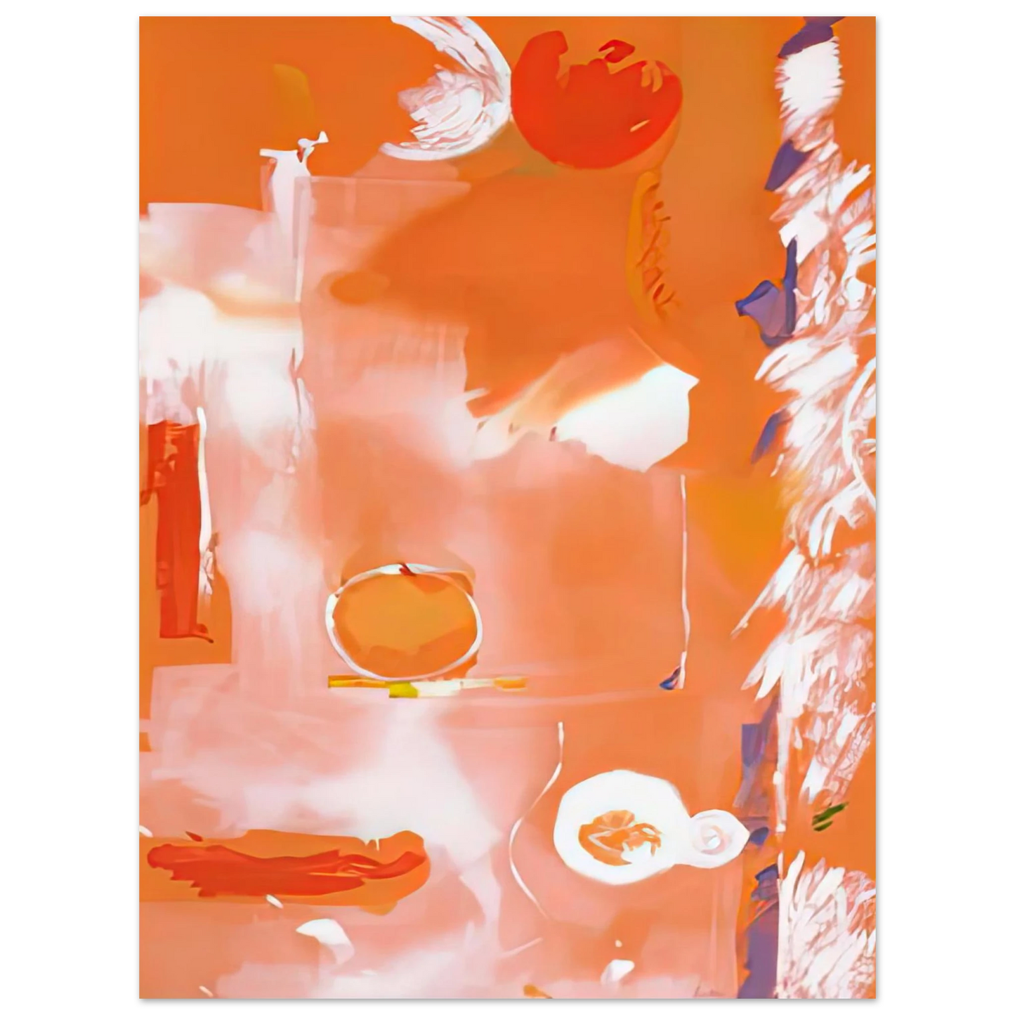 Helen Frankenthaler - Seeing the Moon on a Hot Summer Day, 1987- Wall Art - 21x29.7 cm / 8x12" - Premium Wooden Framed Poster With Fine Art Paper - Black frame
