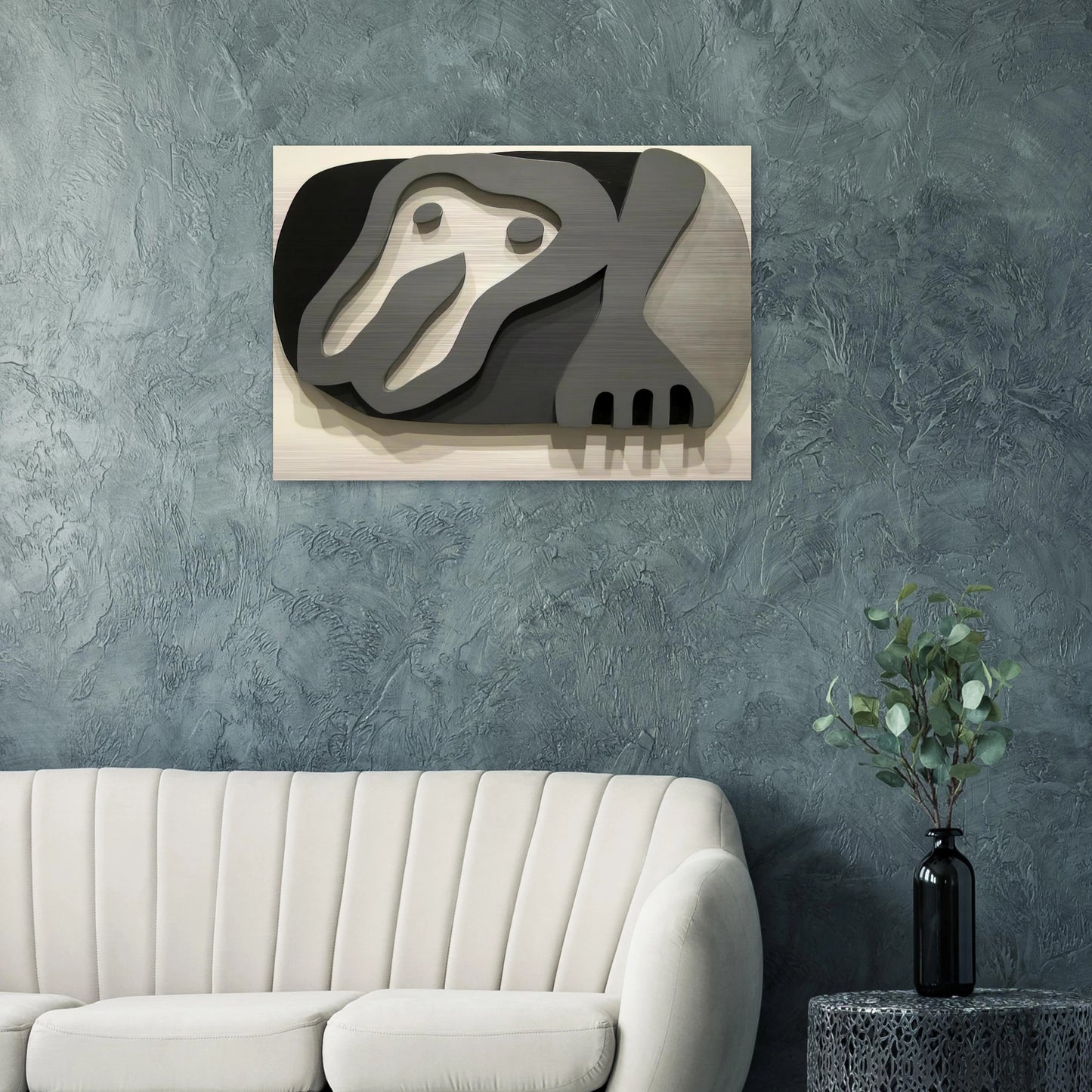 Shirt Front and Fork - Jean Arp Brushed Aluminum Print - 70x100 cm / 28x40 inches | Jean Arp Aluminum Print | Jean Arp Prints