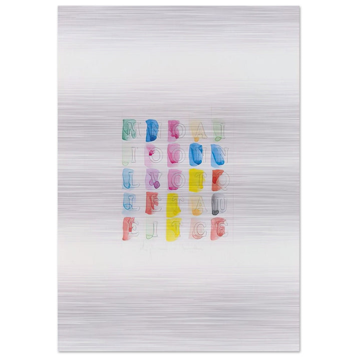 MILLENOVECENTOTTANTACINQUE 1985 - Alighiero Boetti Brushed Aluminum Print - 70x100 cm / 28x40 inches | Alighiero Boetti Aluminum Print | Alighiero Boetti Prints