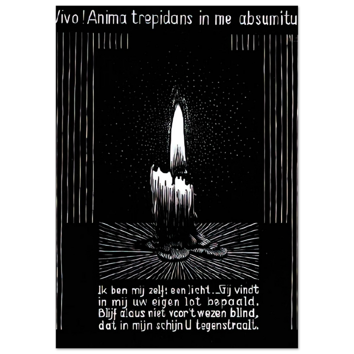 MC Escher - EMBLEMATA CANDLE FLAME Wall Art - 60x80 cm / 24x32 inches - Fine Art Poster - -