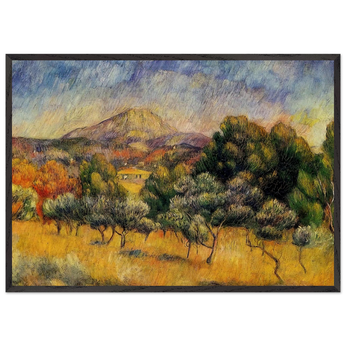 Mount Sainte Victoire - Pierre-Auguste Renoir 70x100 cm / 28x40 inches Framed Art Print – Black Wooden Frame