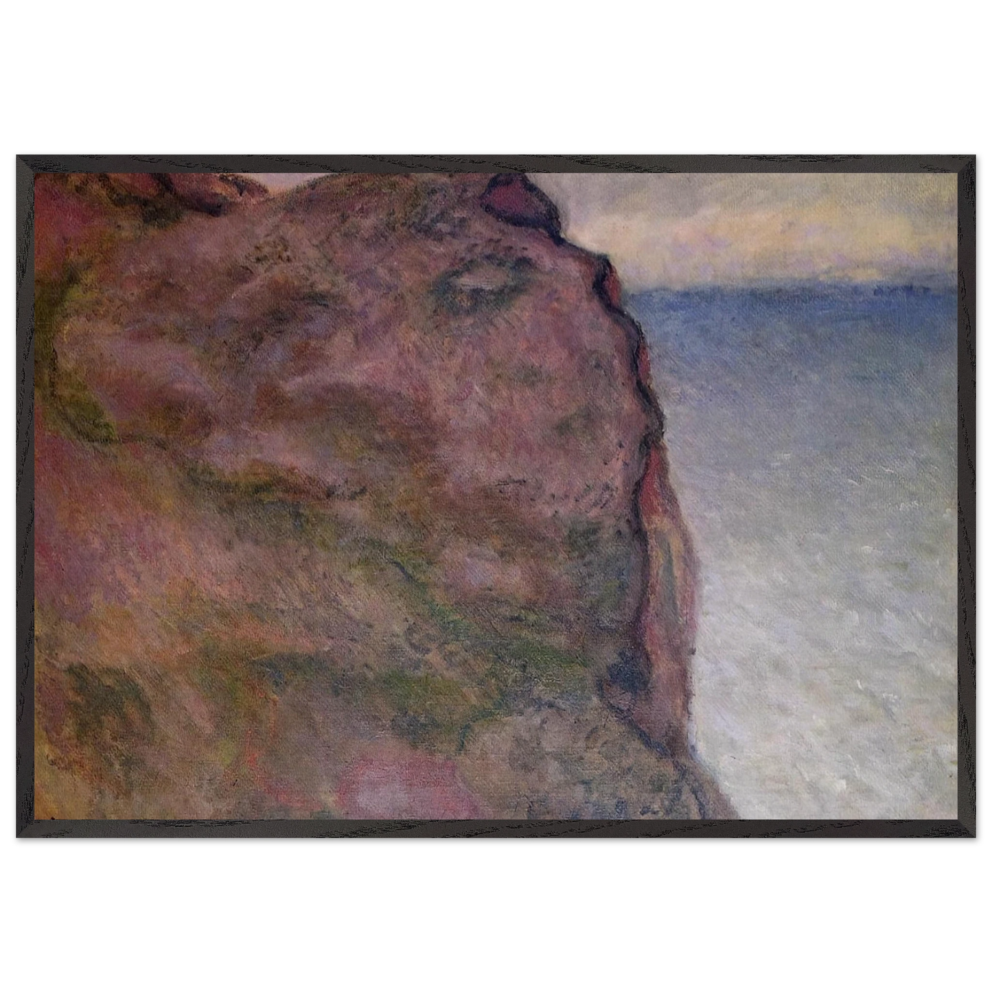 Cliff at Petit Ailly at Varengeville - claude monet Framed Art Print – Black Wooden Frame - Default Title - -Framed Art Print