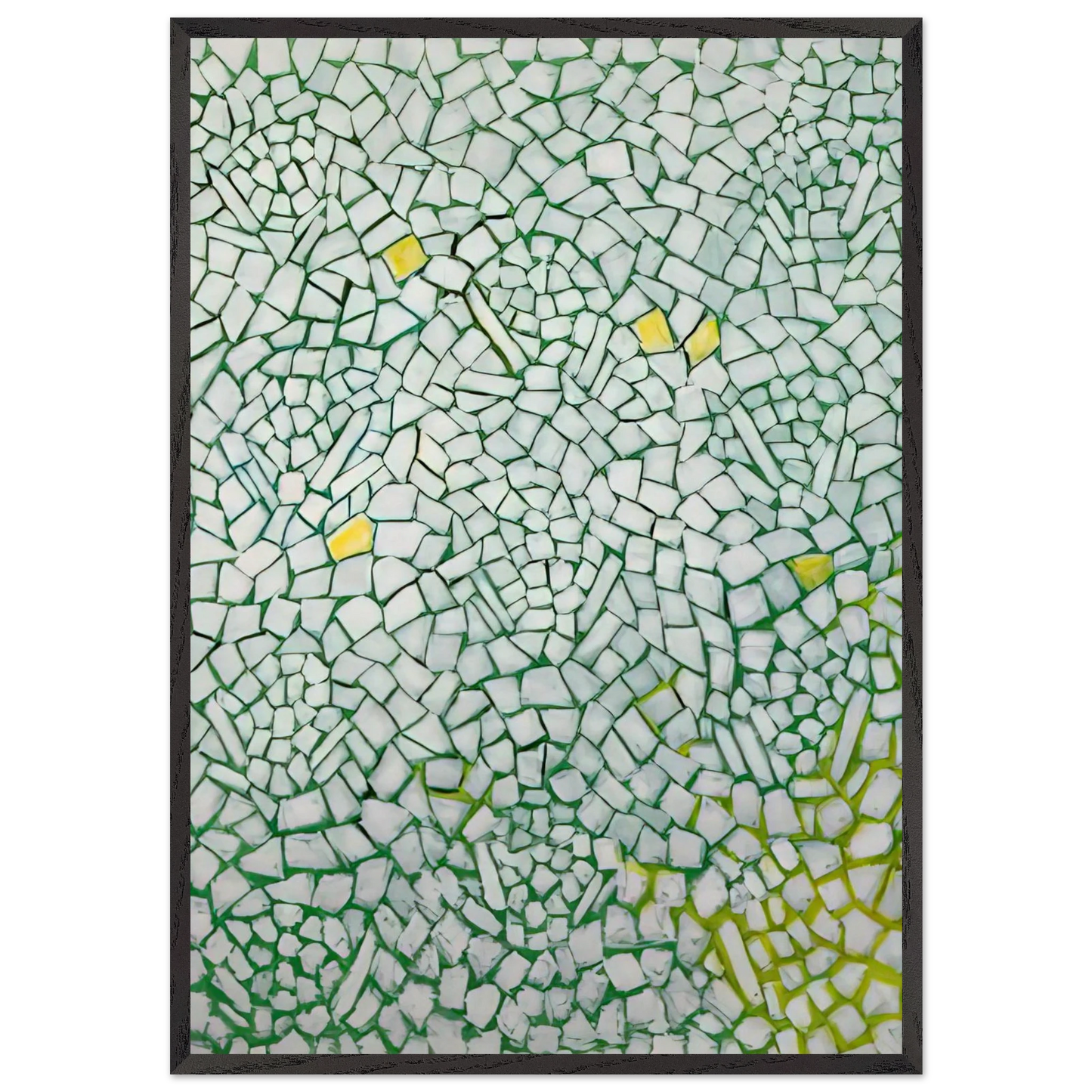 WHITE ROSES SING AND SING 1976 - Alma Woodsey Thomas Framed Art Print – Black Wooden Frame - Default Title - -Framed Art Print