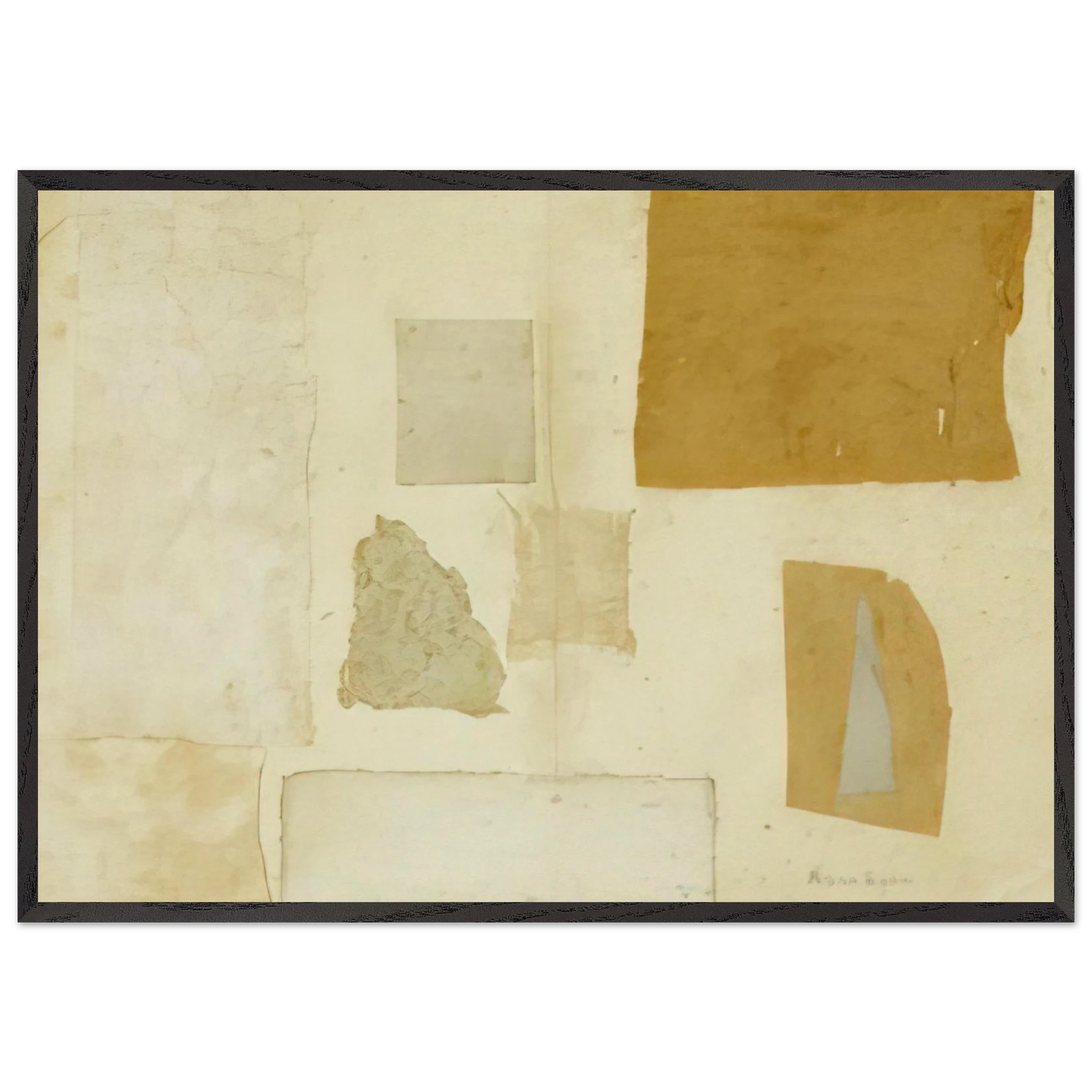 Gray Collage - 1953 - Anne Ryan 70x100 cm / 28x40 inches Framed Art Print – Black Wooden Frame