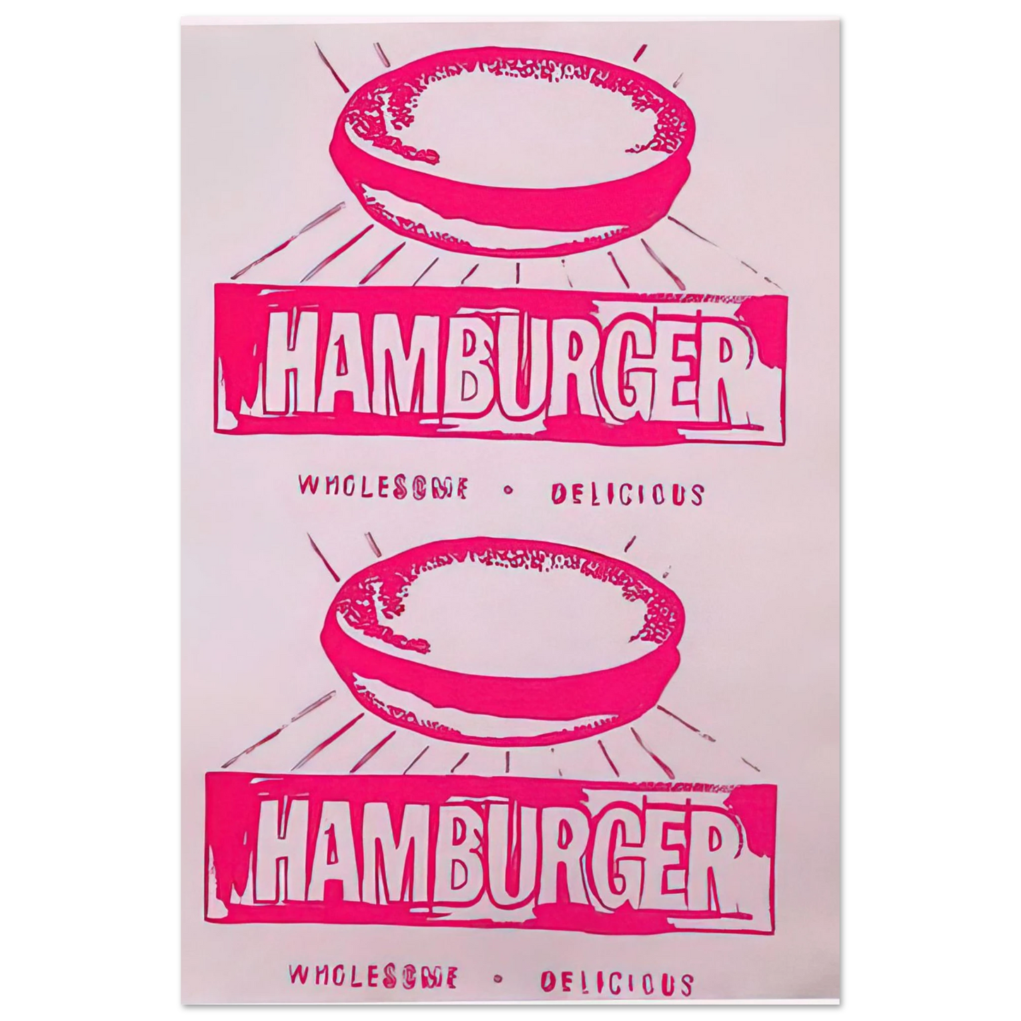 Andy Warhol - Double Hamburger Fine Art Poster - 75x100 cm / 30x40 inches